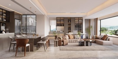 现代客餐厅3D模型下载